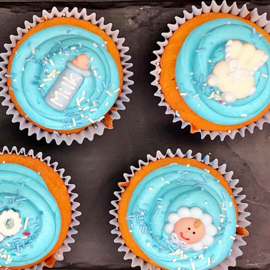 Blue Christening Cupcake (Box Of 6 Or 12)