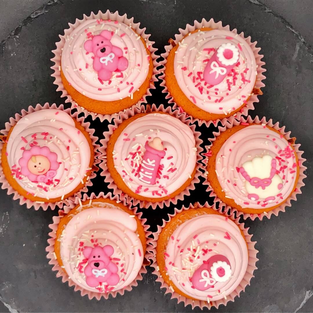 Pink Christening Cupcake (Box Of 6 Or 12)